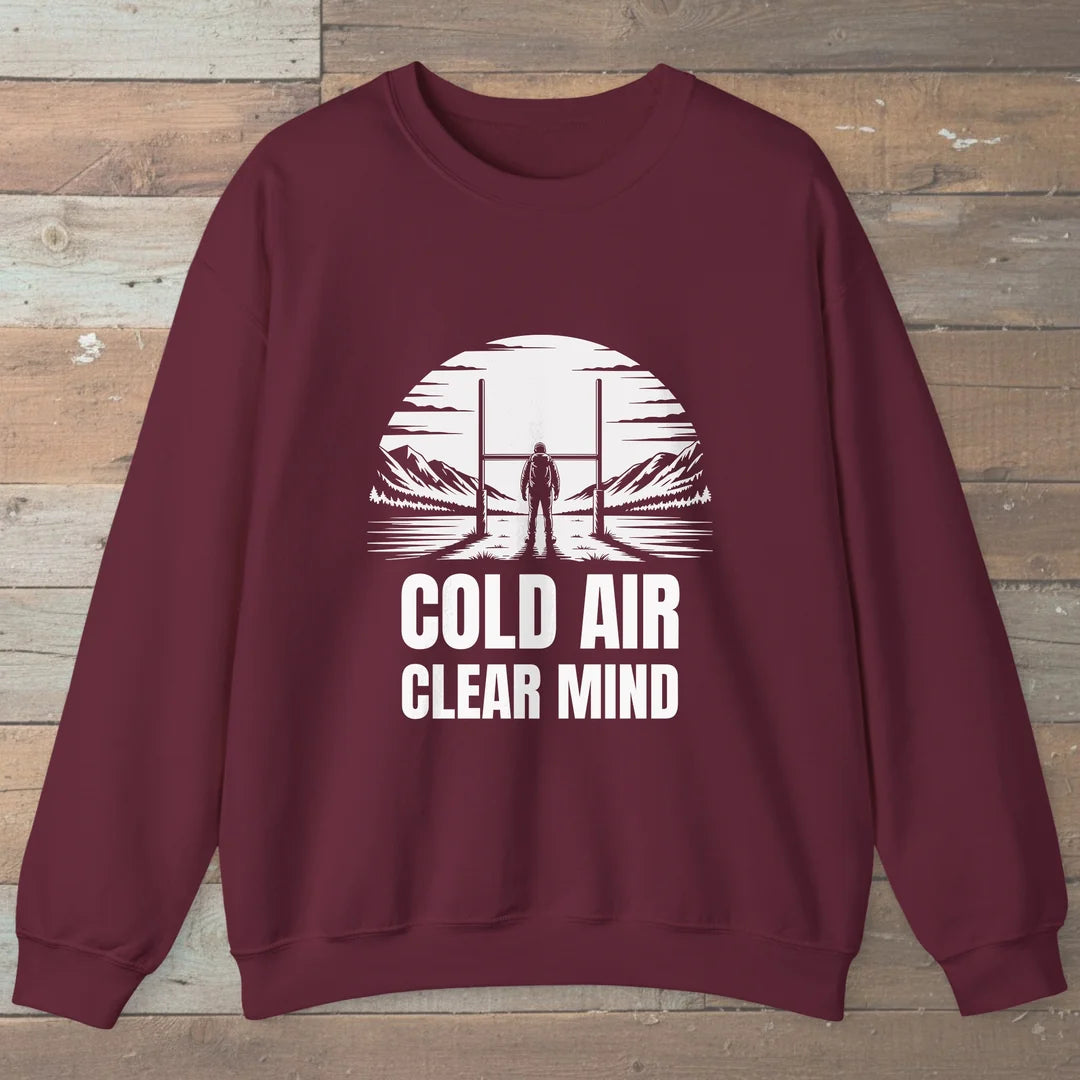 Cold Air Clear Mind Sweatshirt Maroon Outdoor Nature Tee
