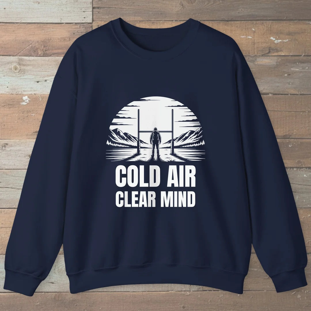 Cold Air Clear Mind Sweatshirt Navy Outdoor Nature Tee
