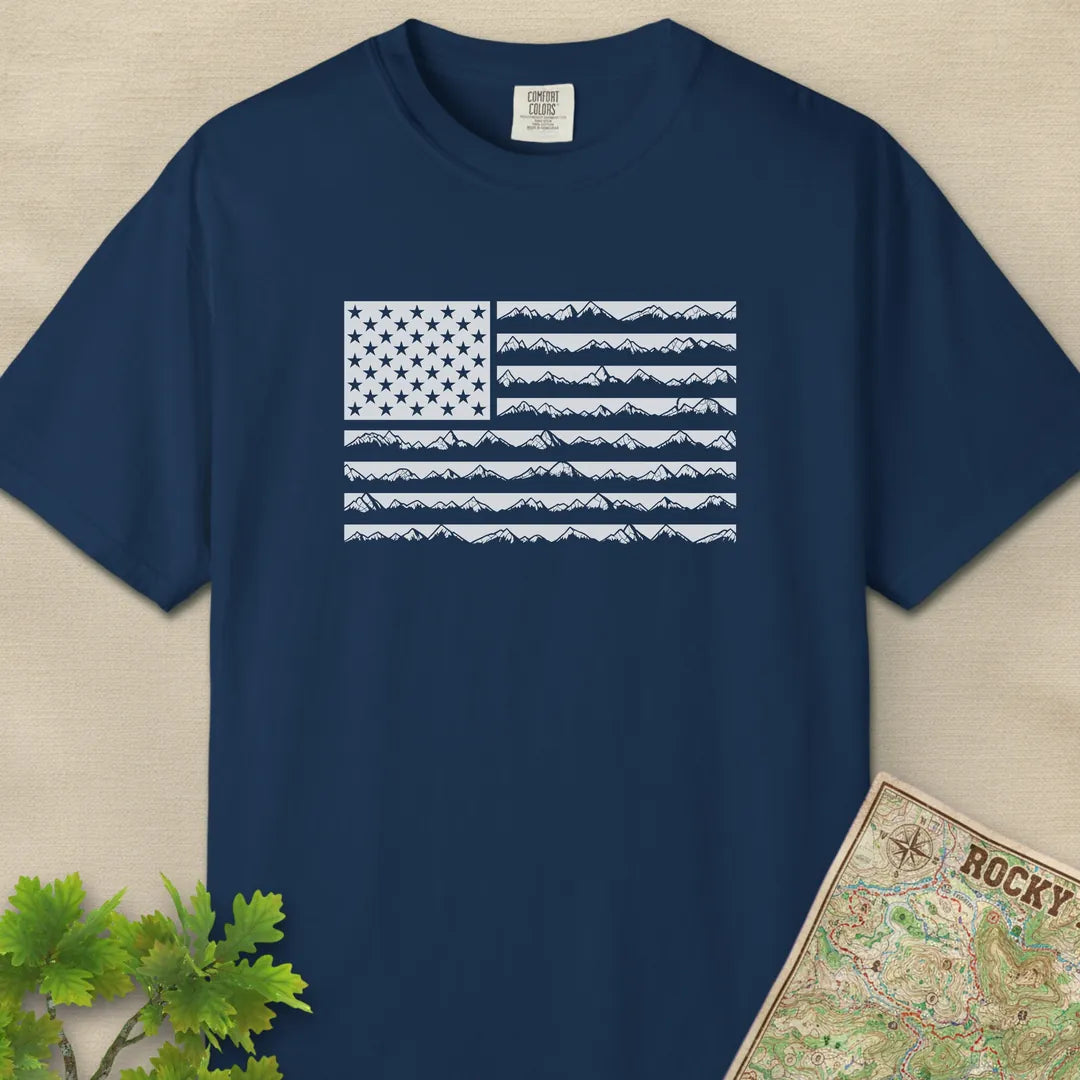 Mountain US Flag Trail T-Shirt