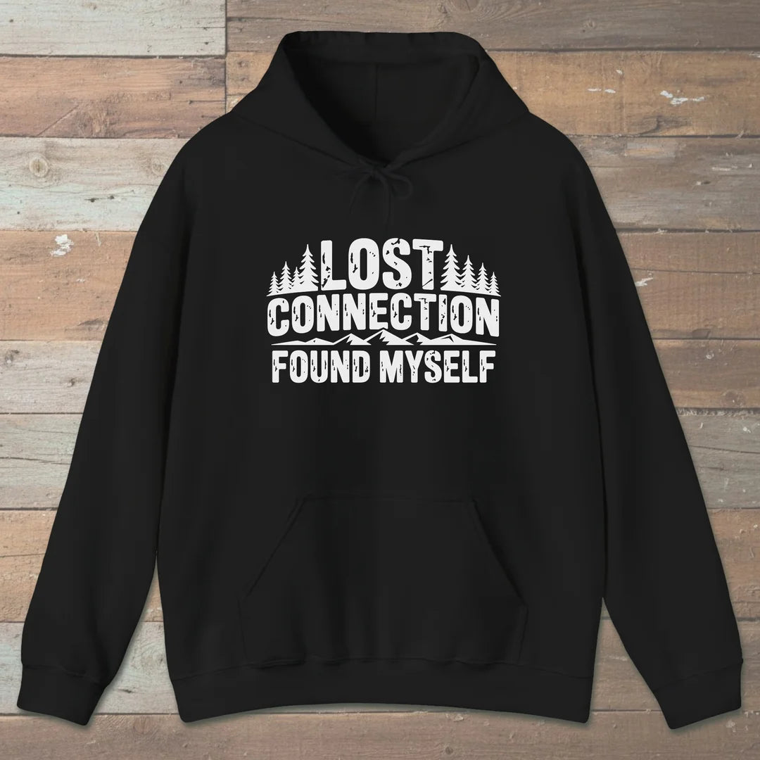 Lost Connection Found Myself Hoodie Black Outdoor Nature Tee