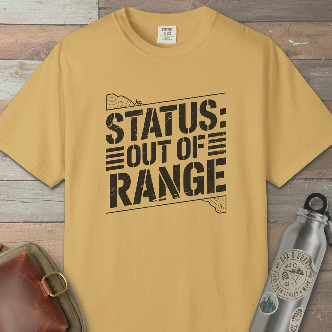 Status Out Of Range T-Shirt Mustard Outdoor Nature Tee