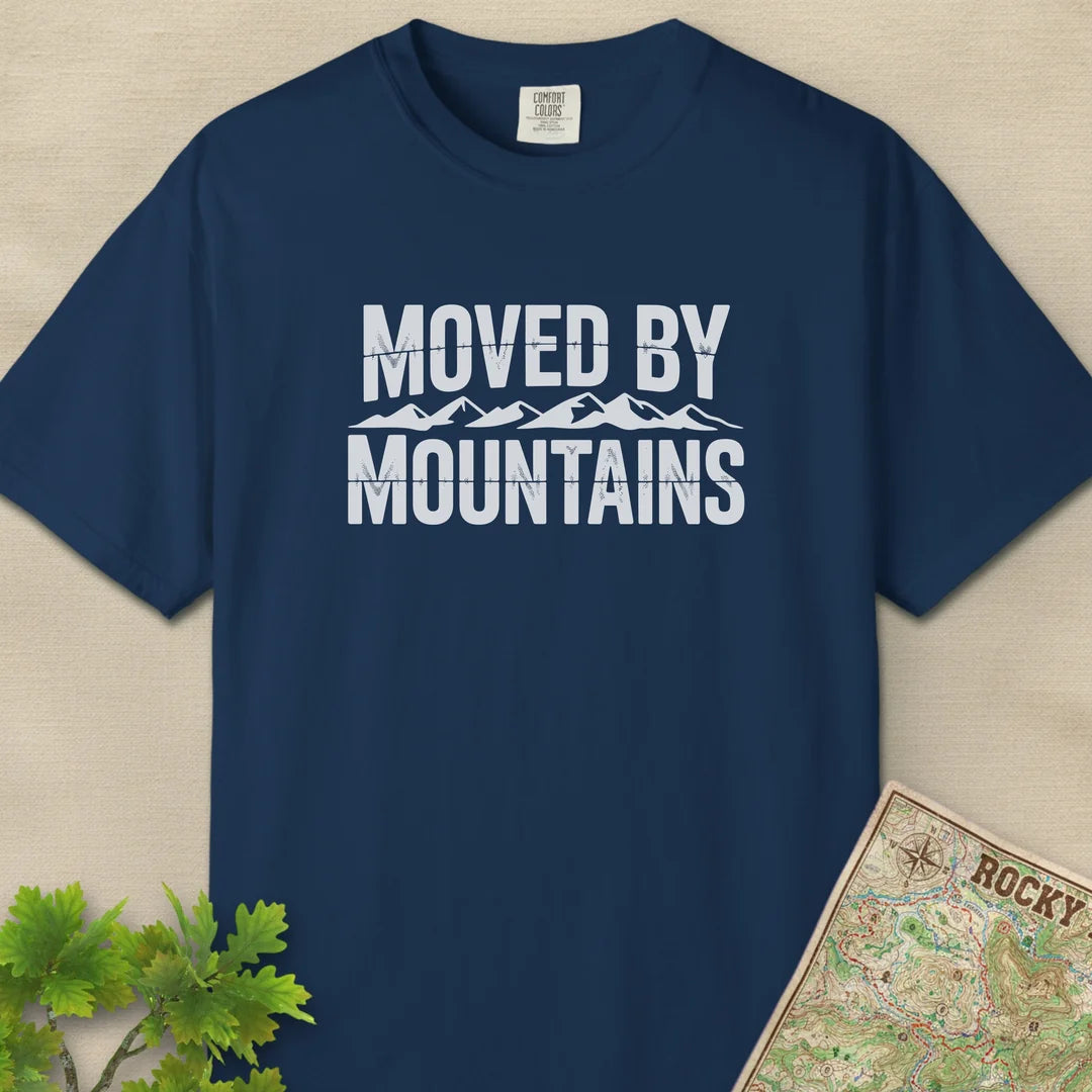 Moved By Mountains T-Shirt Navy Outdoor Nature Tee