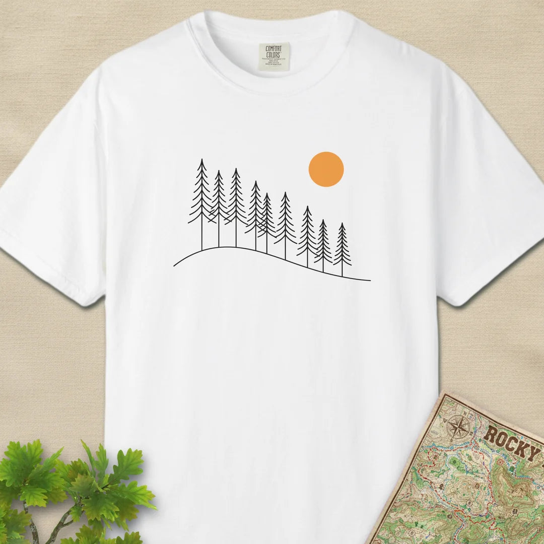 Sunrise Pine Ridge T-Shirt White Outdoor Nature Tee