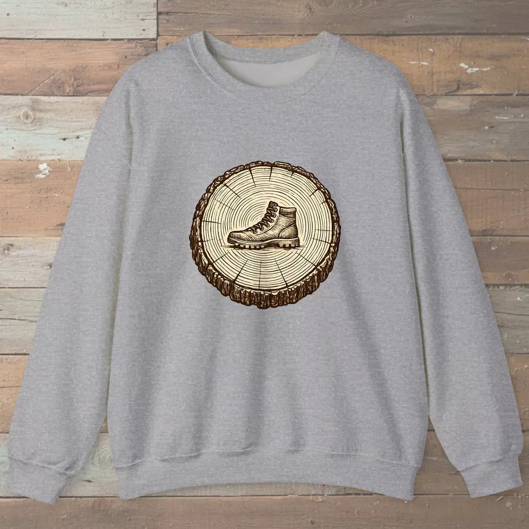 Stump Boot Sweatshirt Sport Grey Outdoor Nature Tee