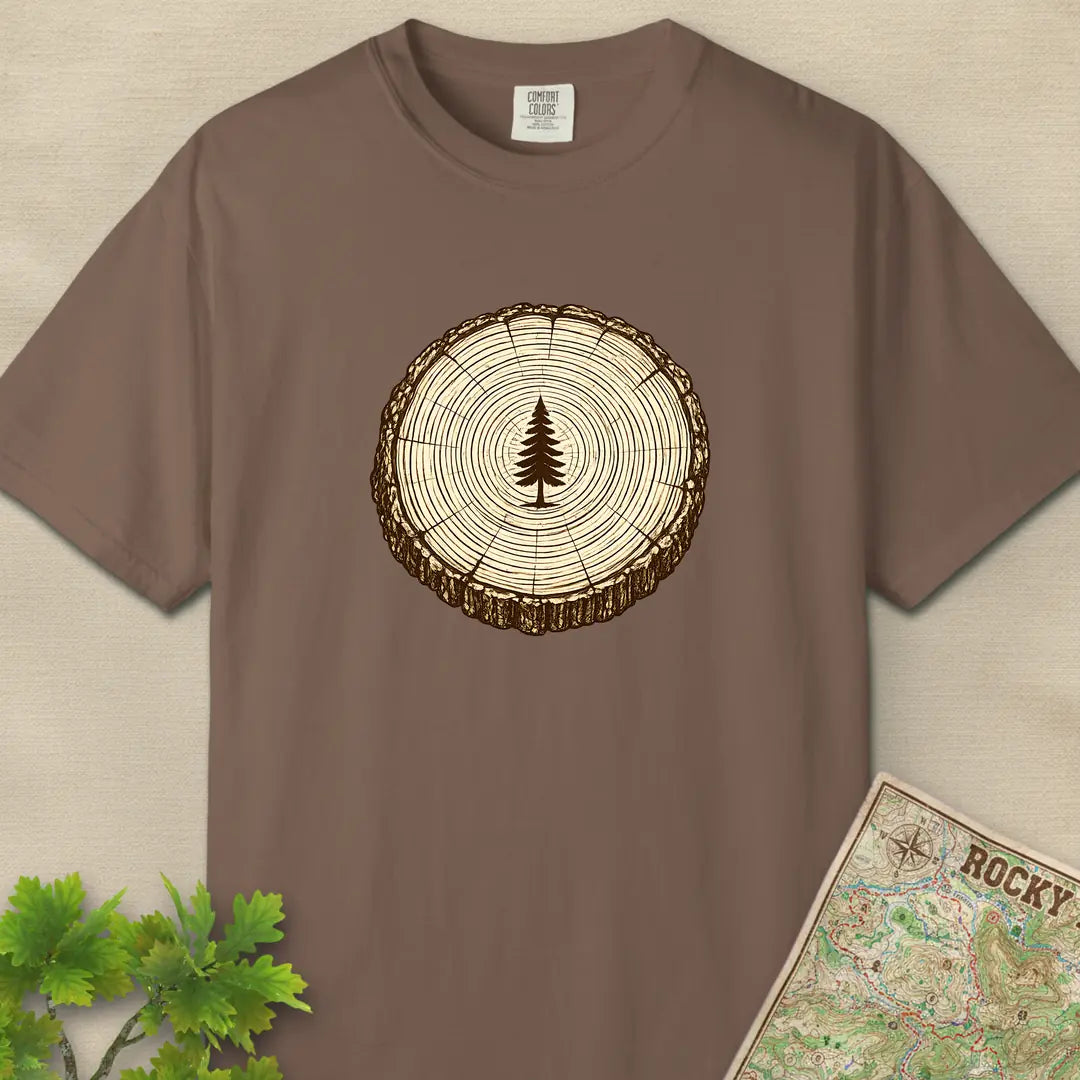 Stump Tree T-Shirt Espresso Outdoor Nature Tee
