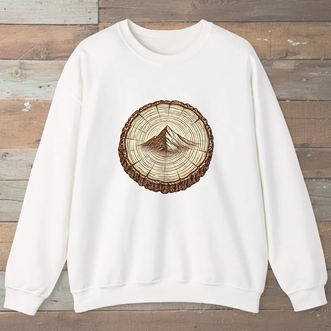 Stump Mountain Sweatshirt White Outdoor Nature Tee