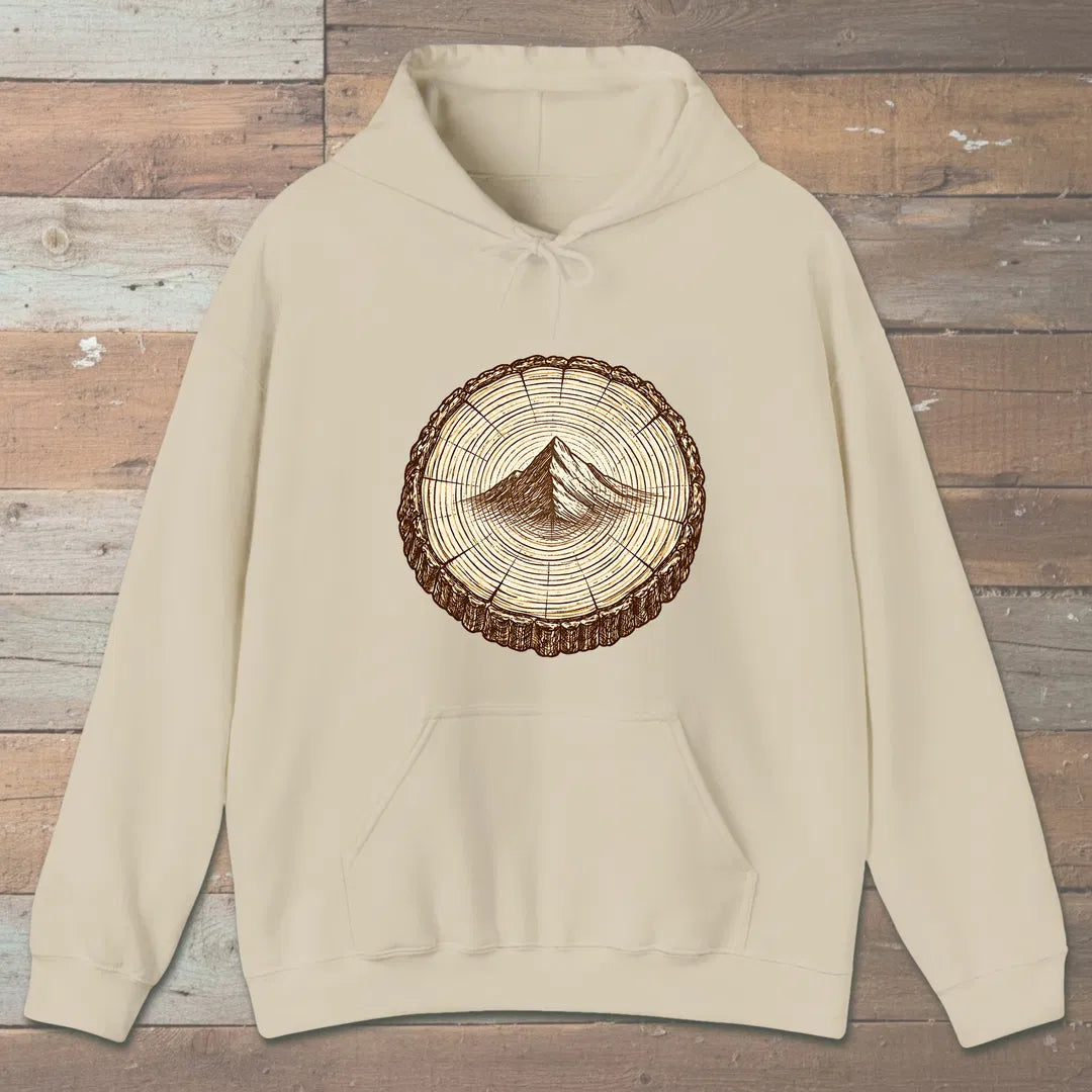 Stump Mountain Hoodie Sand Outdoor Nature Tee