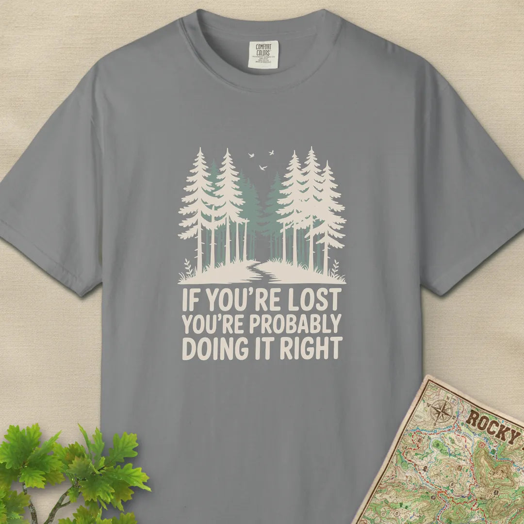 If You Are Lost T-Shirt Grey Outdoor Nature Tee