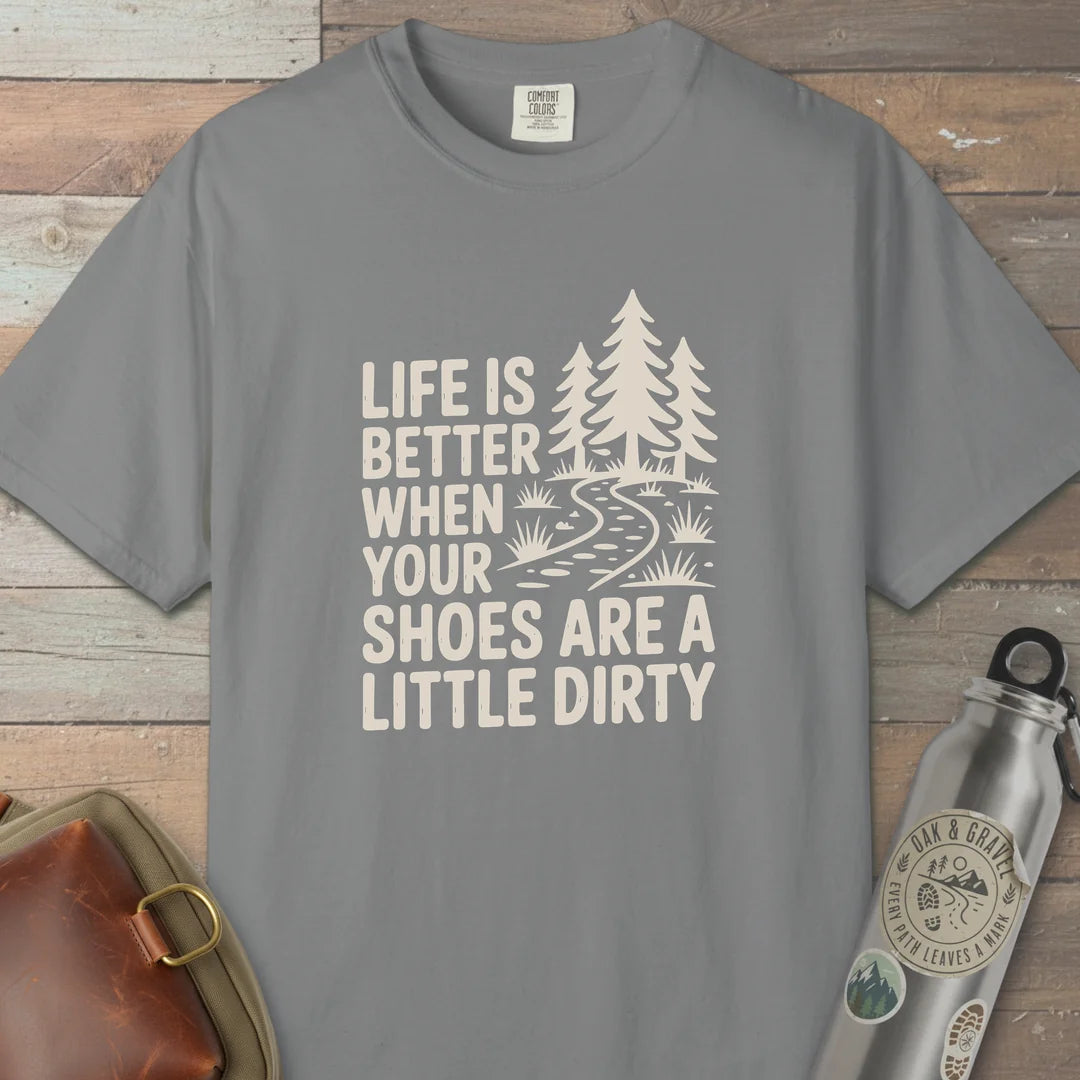 Life Is Better T-Shirt Grey Outdoor Nature Tee