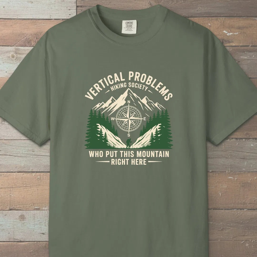 Vertical Problems Hiking Society T-Shirt Moss Outdoor Nature Tee