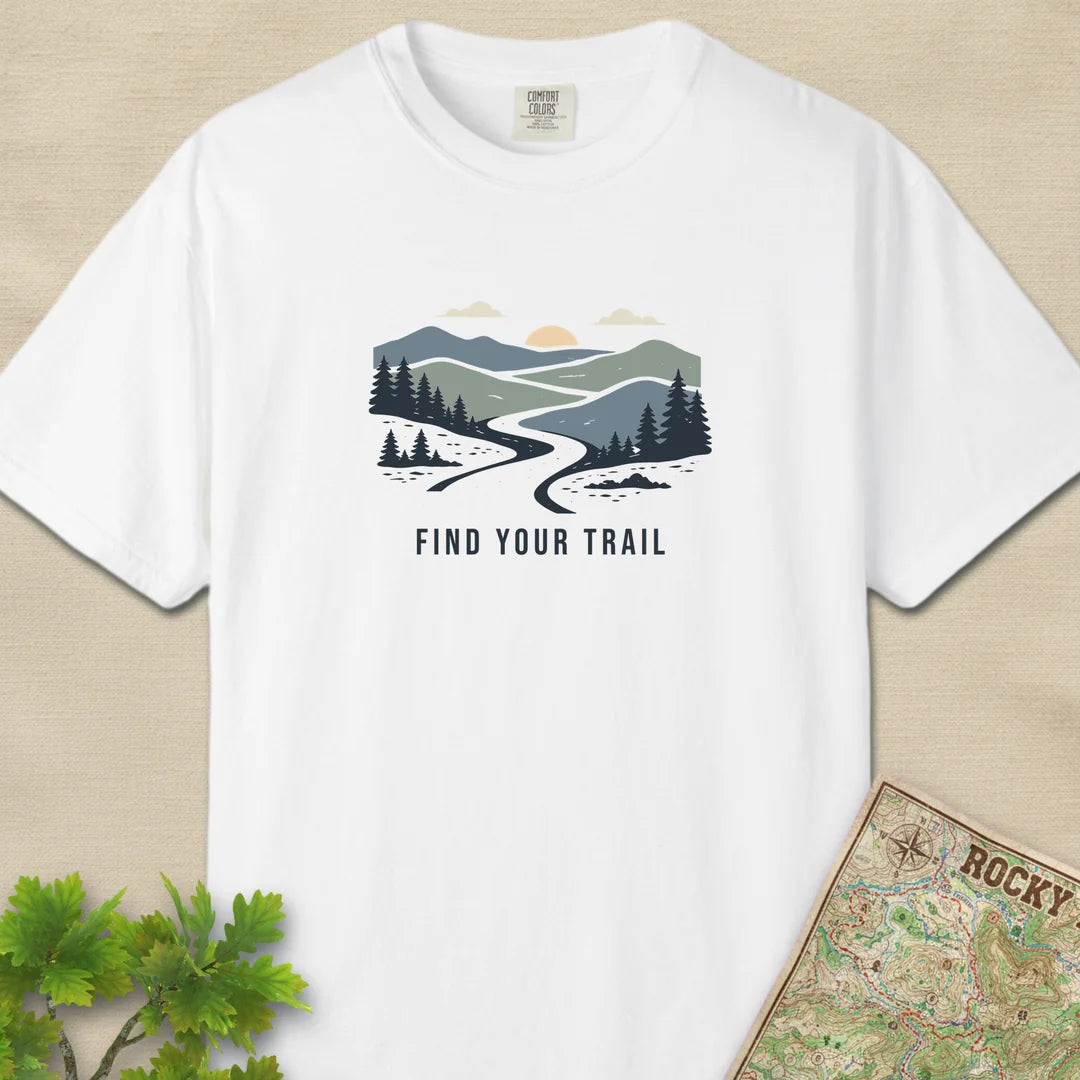 Find Your Trail T-Shirt White Outdoor Nature Tee