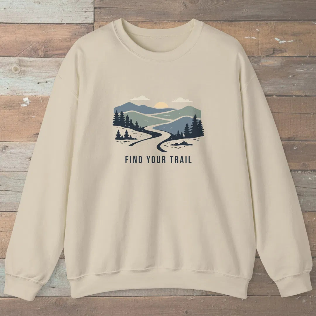 Find Your Trail Sweatshirt Sand Outdoor Nature Tee