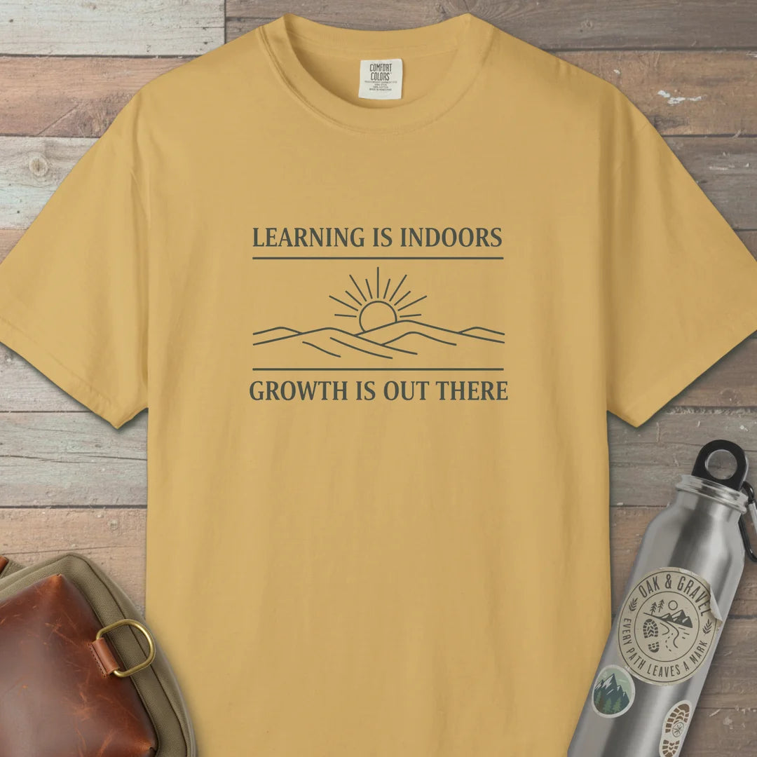 Growth Over Learning T-Shirt Mustard Outdoor Nature Tee