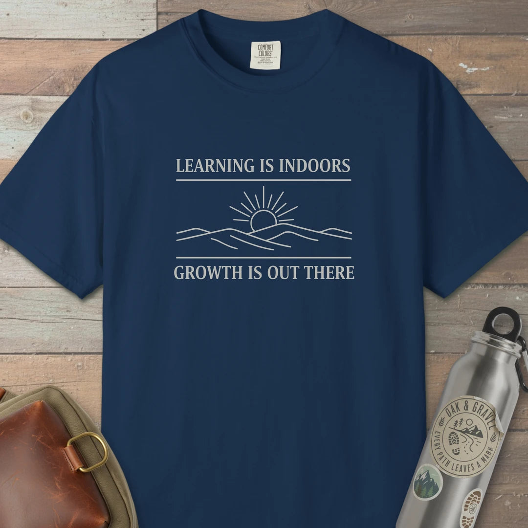 Growth Over Learning T-Shirt Navy Outdoor Nature Tee
