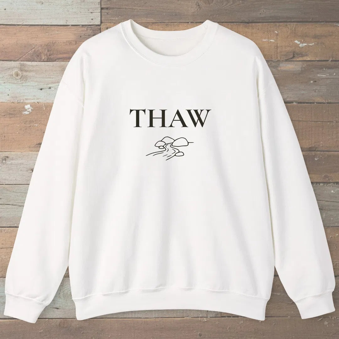 Thaw River Path Sweatshirt White Outdoor Nature Tee