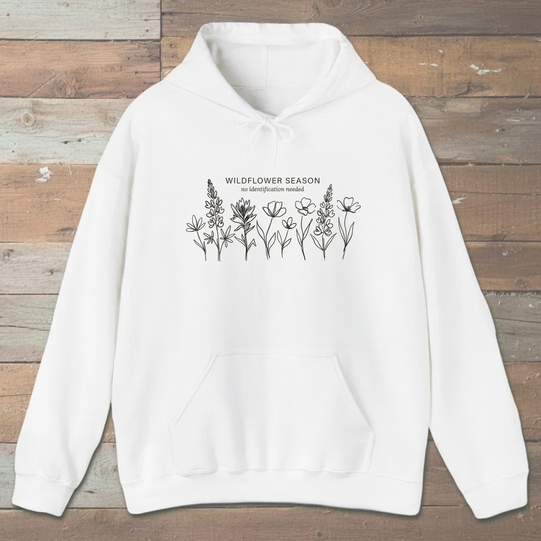 Wildflower Quiet Hoodie White Outdoor Nature Tee
