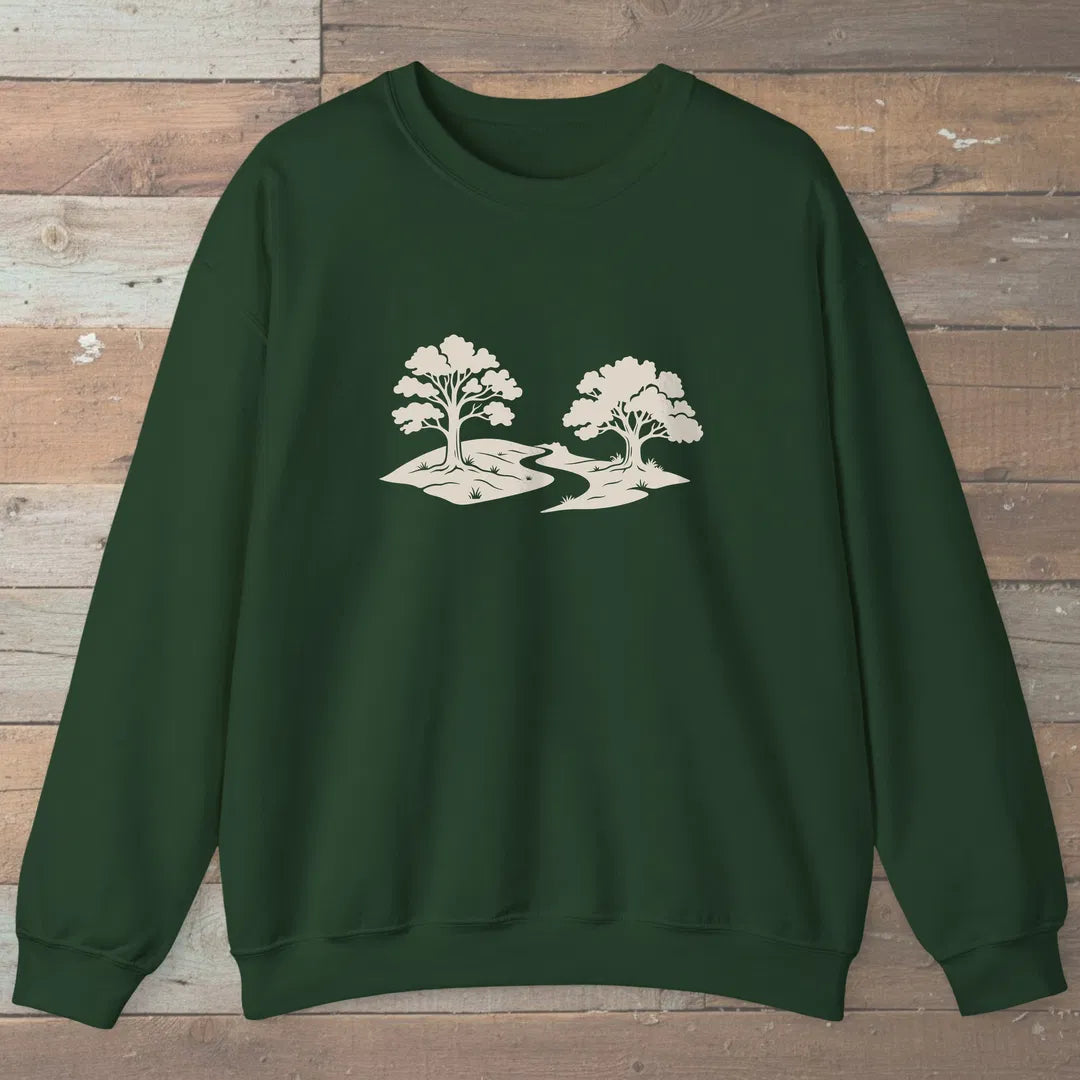 Still Grove Path Sweatshirt Forest Green Outdoor Nature Tee