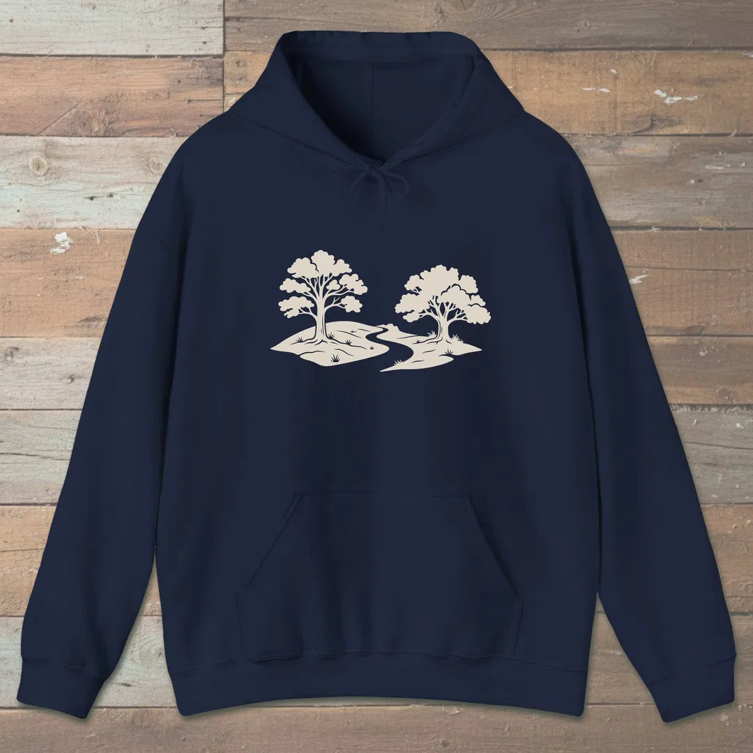Still Grove Path Hoodie Navy Outdoor Nature Tee