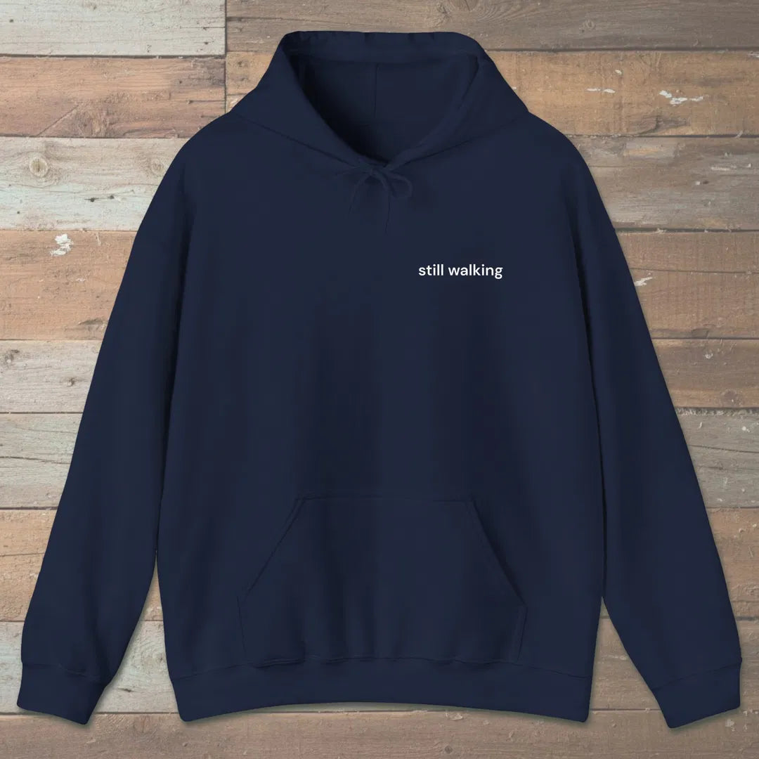 Still Walking Hoodie Navy Outdoor Nature Tee