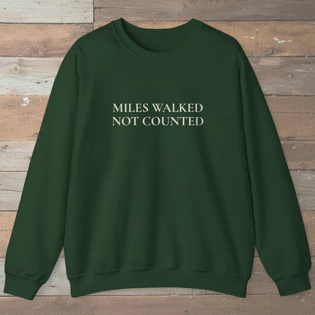 Miles Uncounted Sweatshirt Forest Green Outdoor Nature Tee