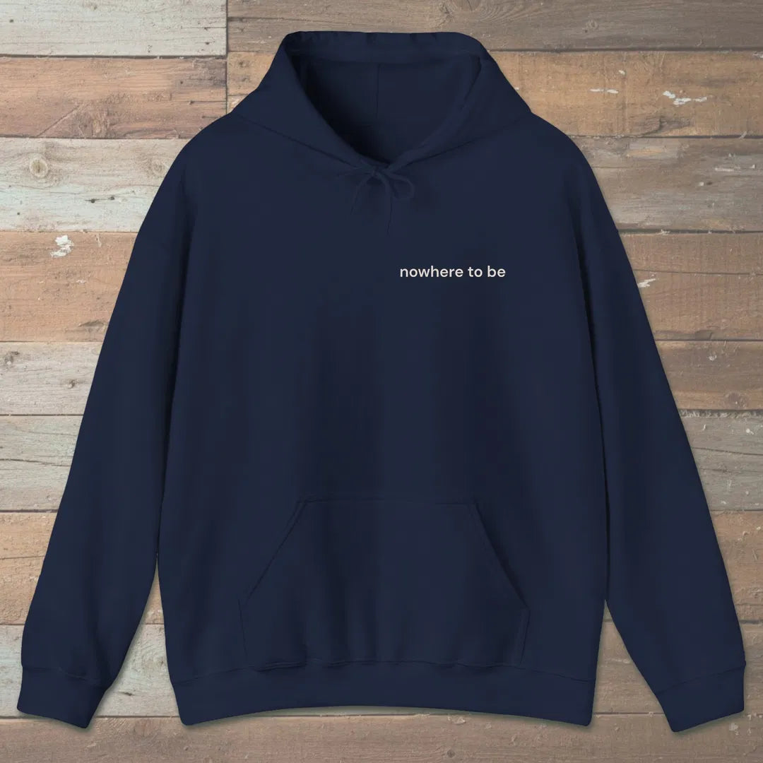 Nowhere To Be Trail Hoodie Navy Outdoor Nature Tee