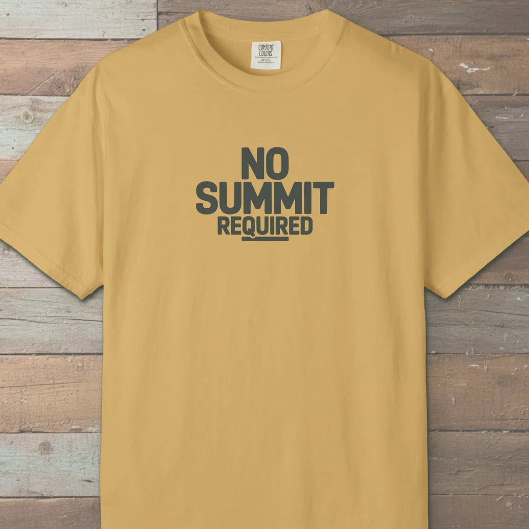 No Summit Path T-Shirt Mustard Outdoor Nature Tee