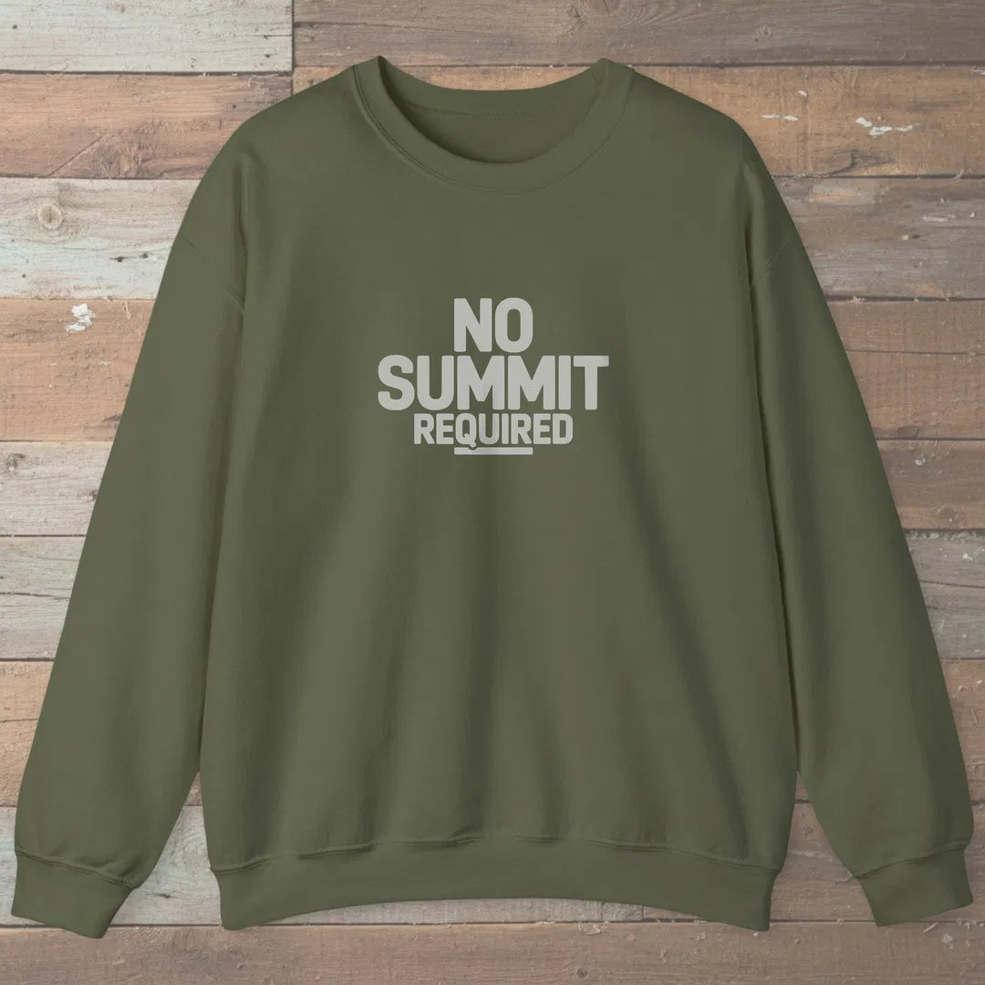 No Summit Path Sweatshirt Military Green Outdoor Nature Tee