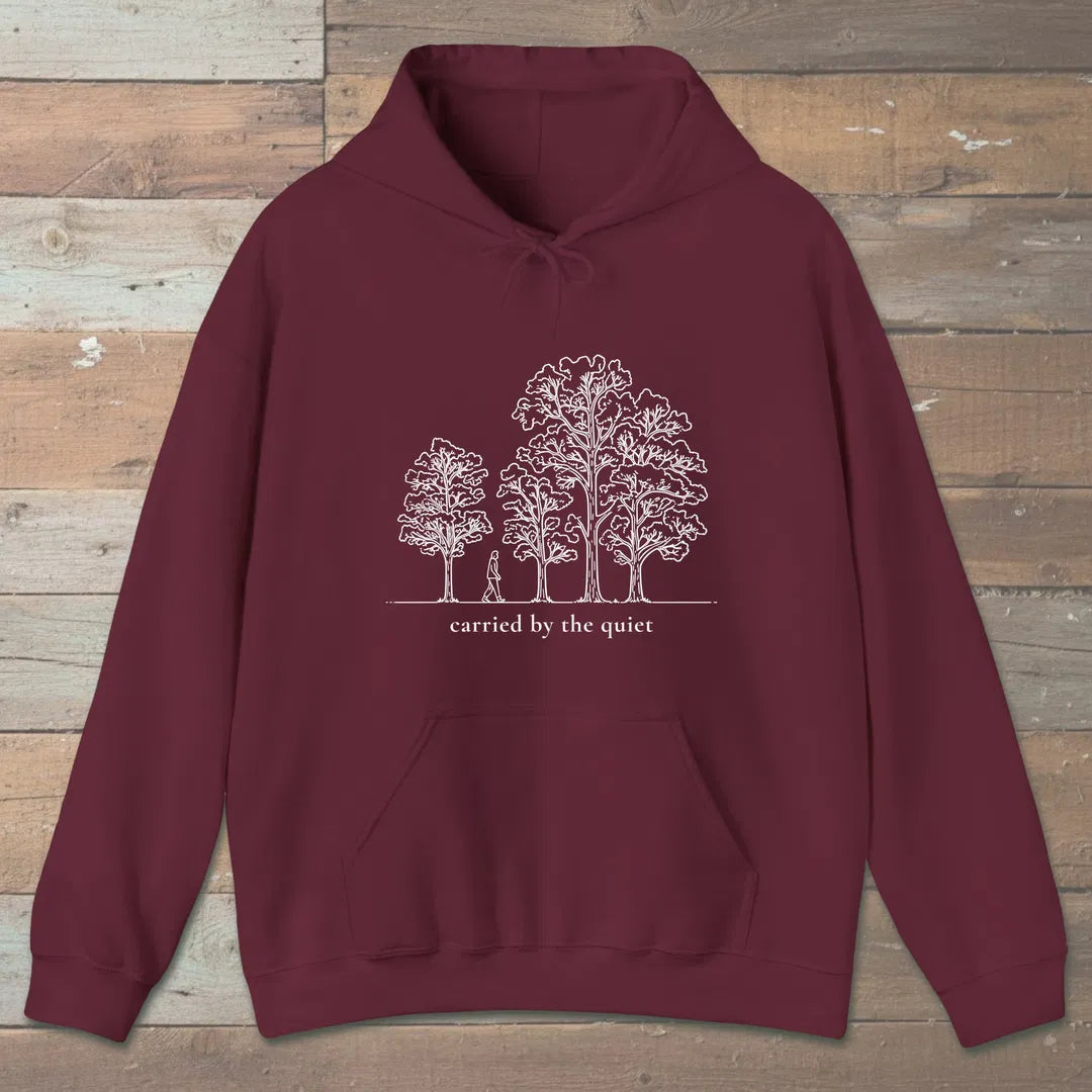 Carried Grove Hoodie Maroon Outdoor Nature Tee