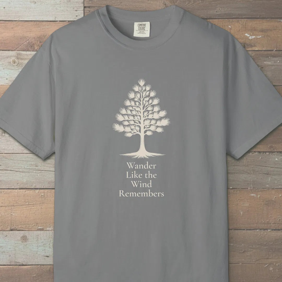 Wind Remembers T-Shirt Grey Outdoor Nature Tee