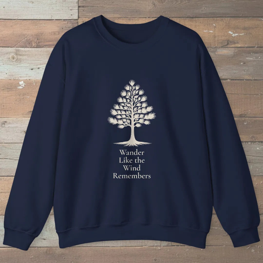 Wind Remembers Sweatshirt Navy Outdoor Nature Tee