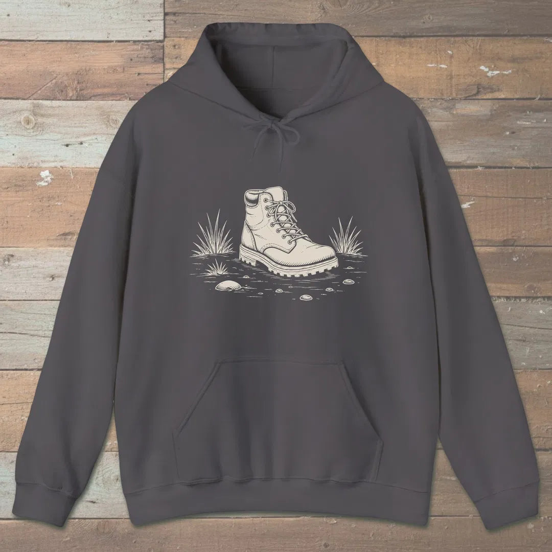 Steady Ground Hoodie Charcoal Outdoor Nature Tee