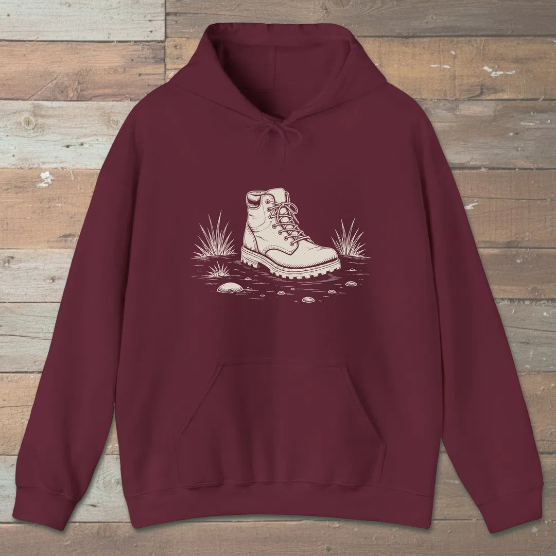 Steady Ground Hoodie Maroon Outdoor Nature Tee