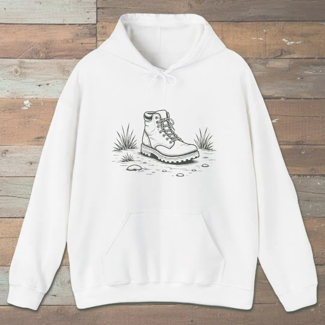 Steady Ground Hoodie White Outdoor Nature Tee