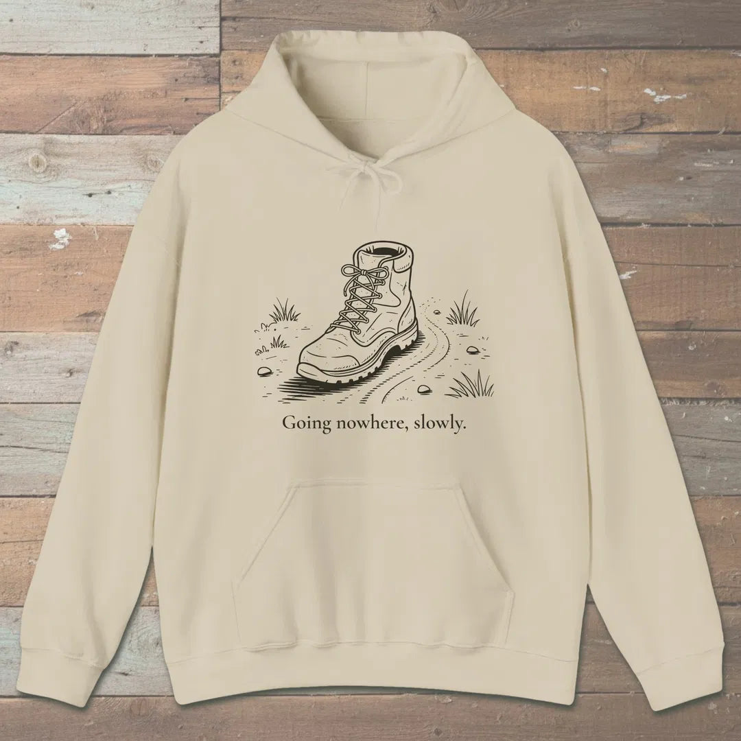 Going Nowhere Slowly Hoodie Sand Outdoor Nature Tee