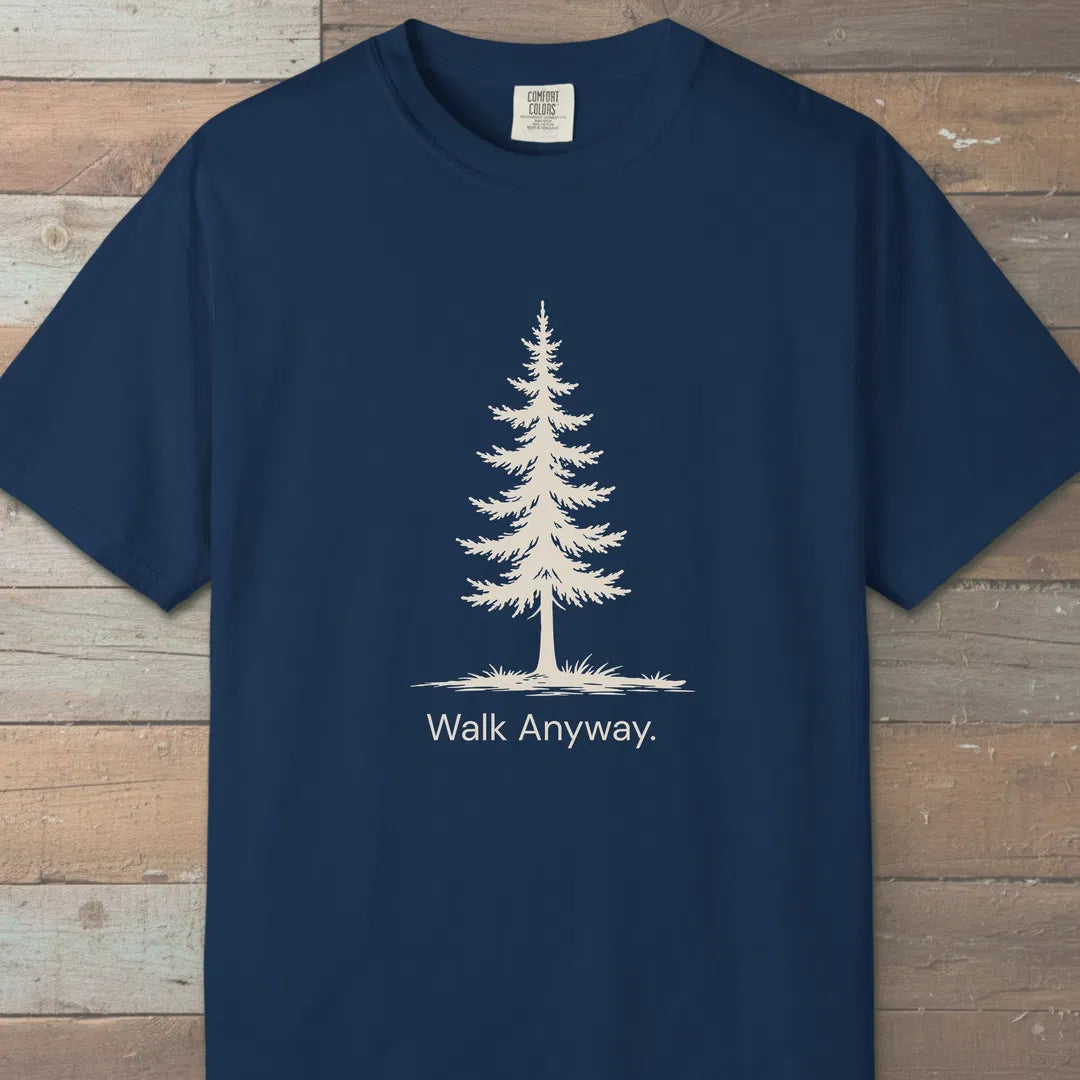 Walk Anyway T-Shirt Navy Outdoor Nature Tee