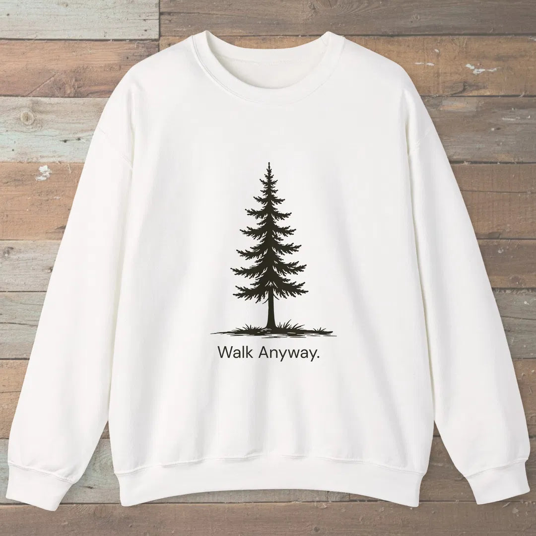 Walk Anyway Sweatshirt White Outdoor Nature Tee