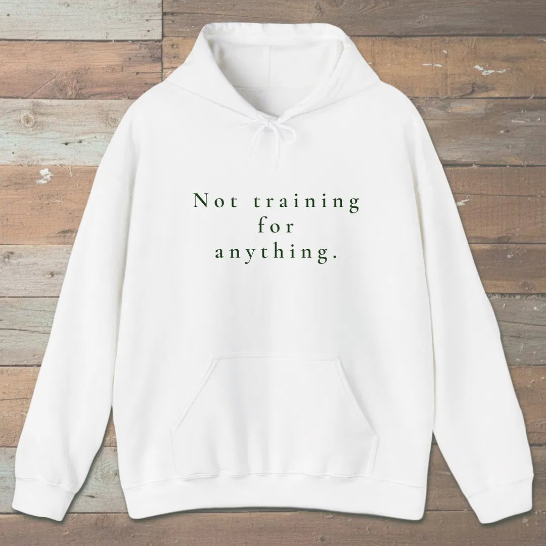 Not Training Hoodie White Outdoor Nature Tee