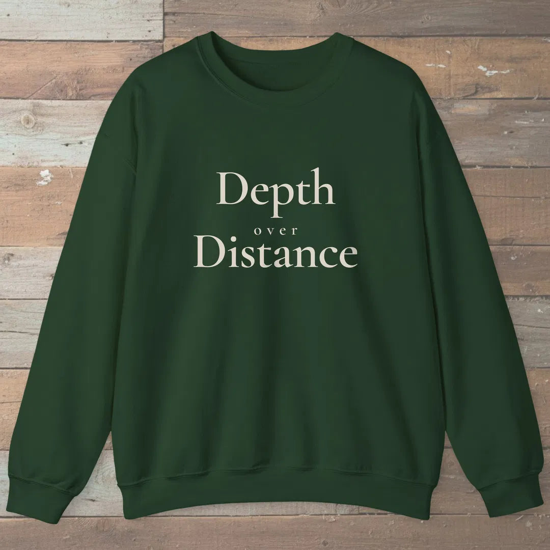 Depth Over Distance Sweatshirt Forest Green Outdoor Nature Tee