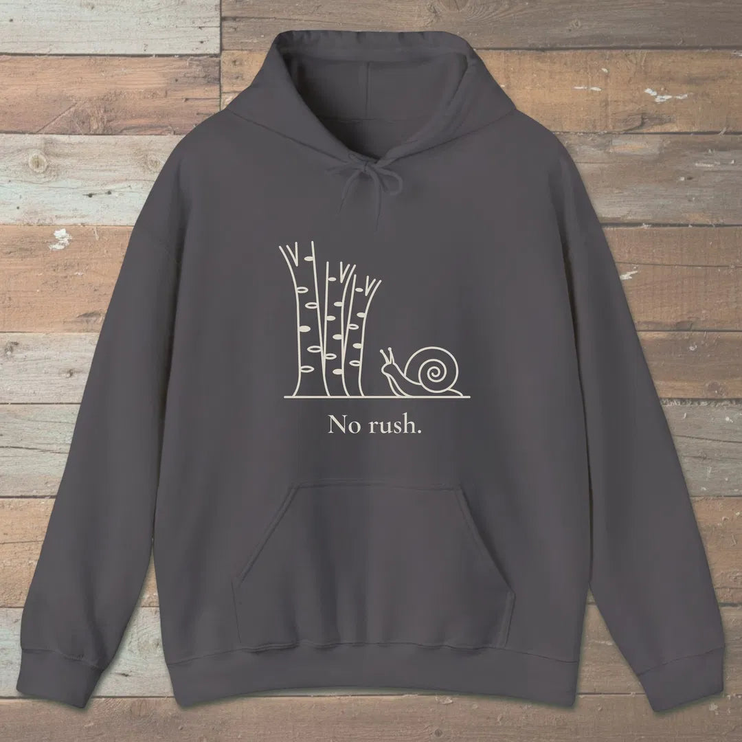 No Rush Hoodie Charcoal Outdoor Nature Tee