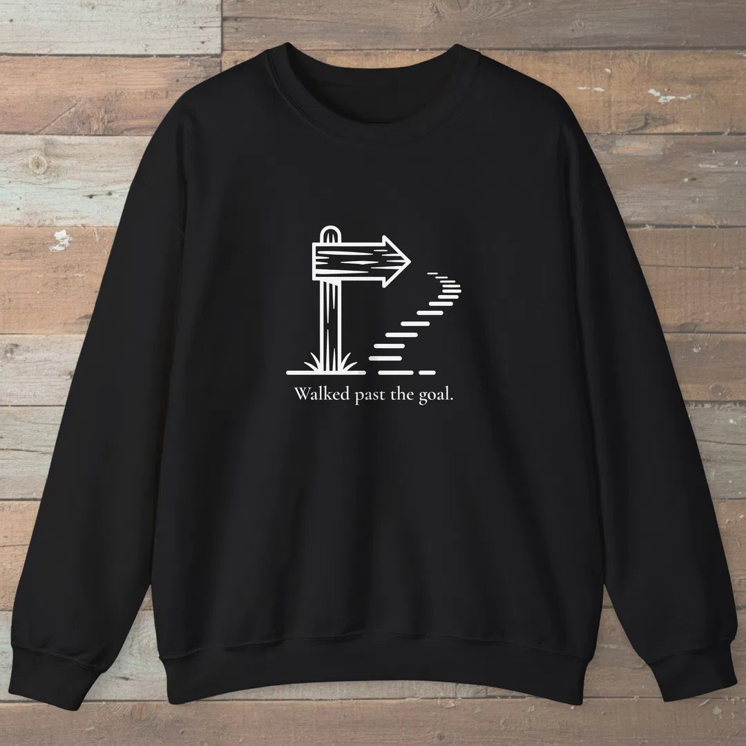 Past The Goal Sweatshirt Black Outdoor Nature Tee