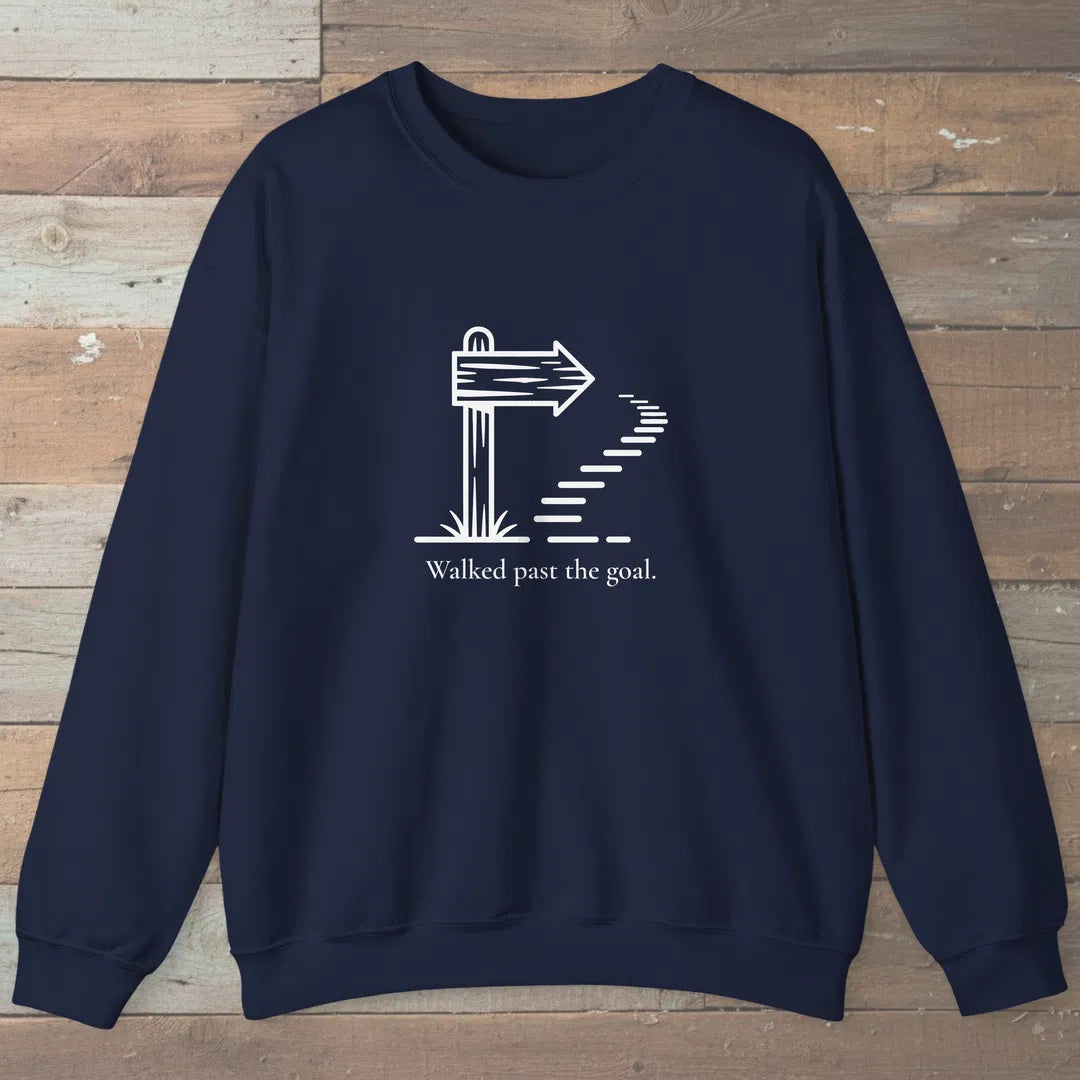 Past The Goal Sweatshirt Navy Outdoor Nature Tee