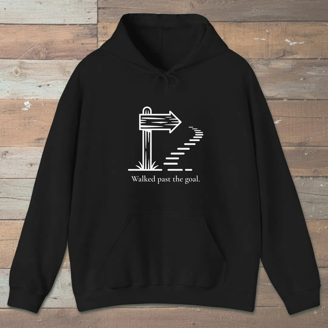 Past The Goal Hoodie Black Outdoor Nature Tee