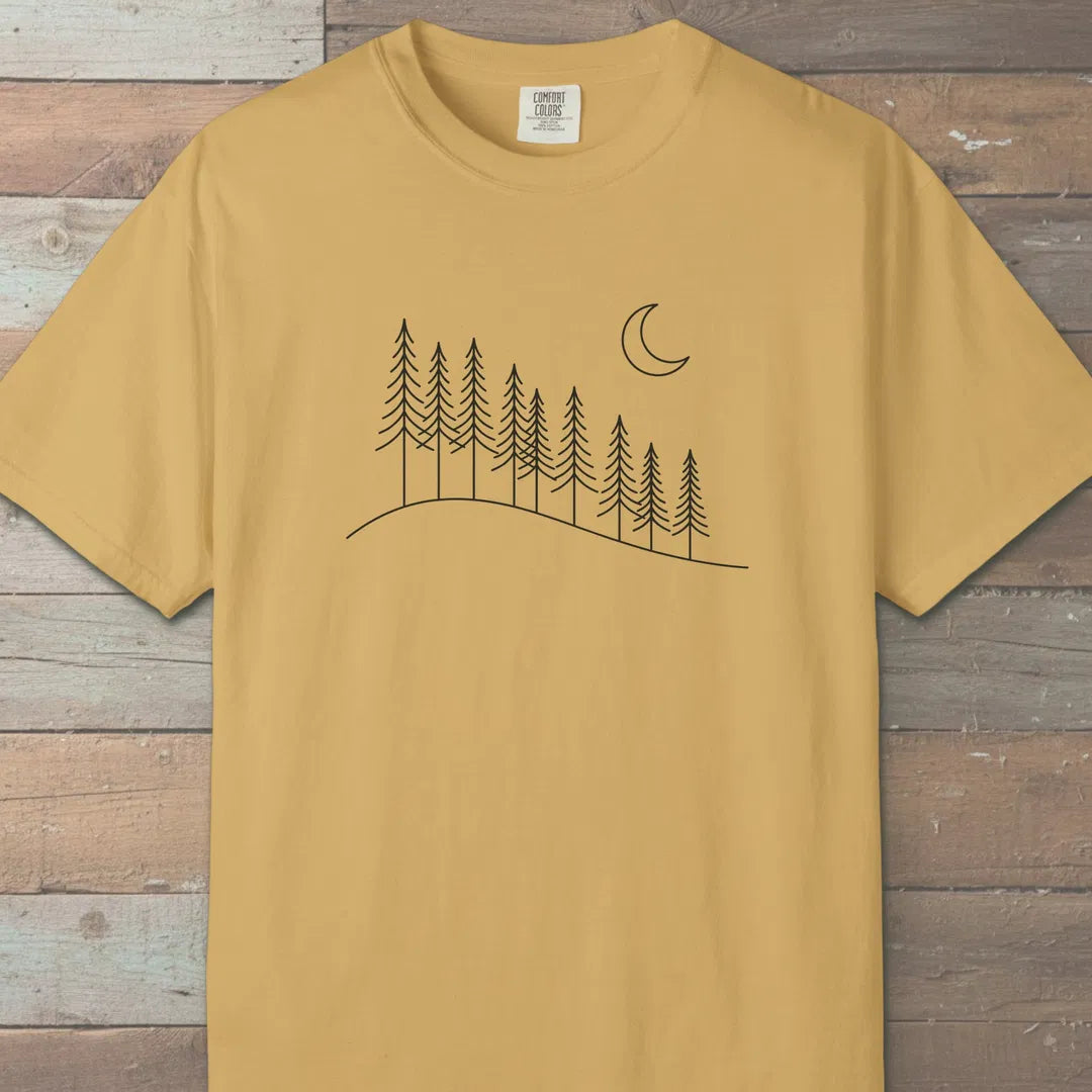 Night Ridge T-Shirt Mustard Outdoor Nature Tee