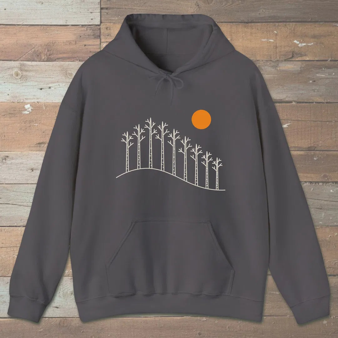 Birch Hill Hoodie Charcoal Outdoor Nature Tee