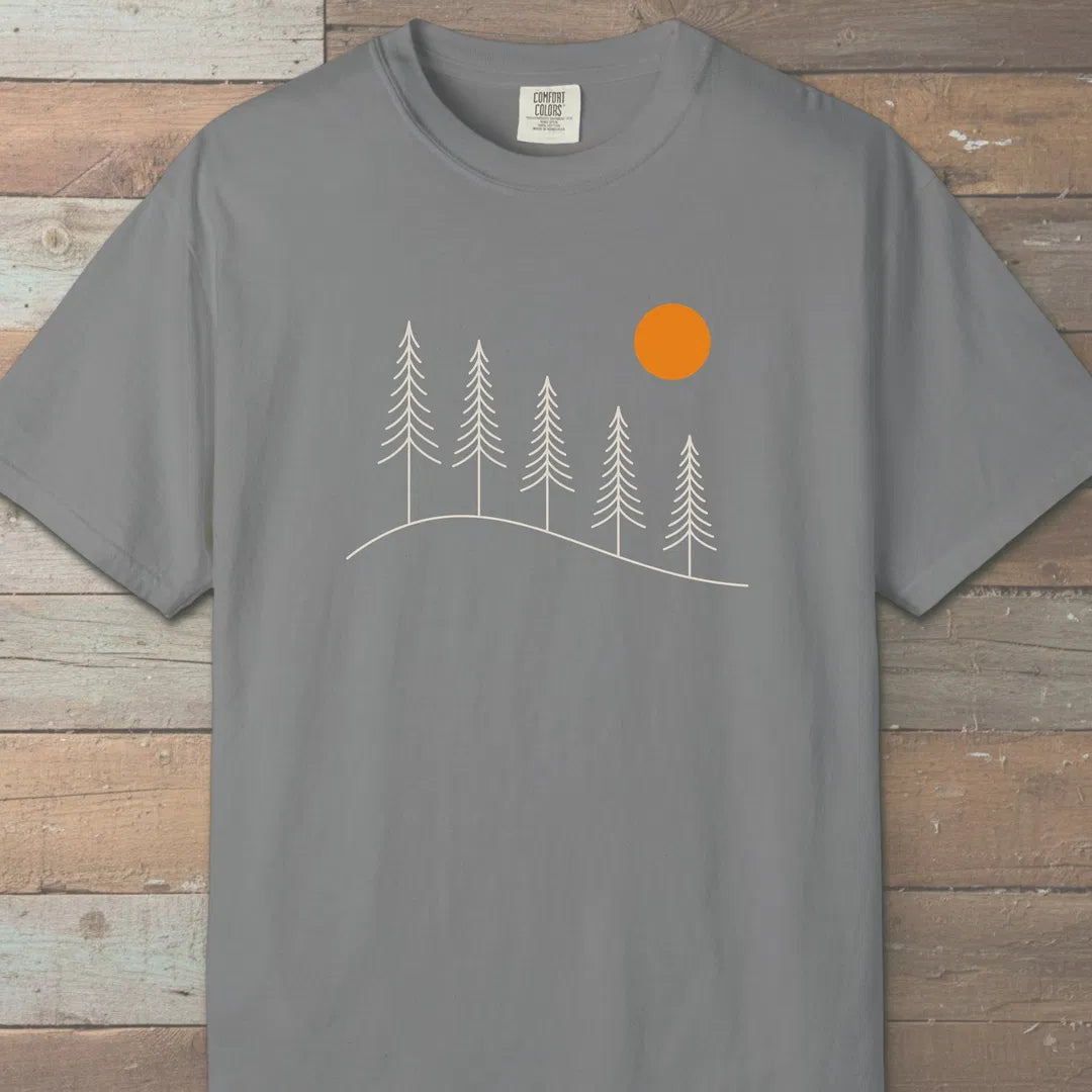 Golden Hour Ridge T-Shirt Grey Outdoor Nature Tee