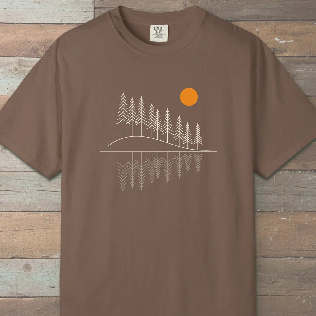 Forest Reflection T-Shirt Espresso Outdoor Nature Tee