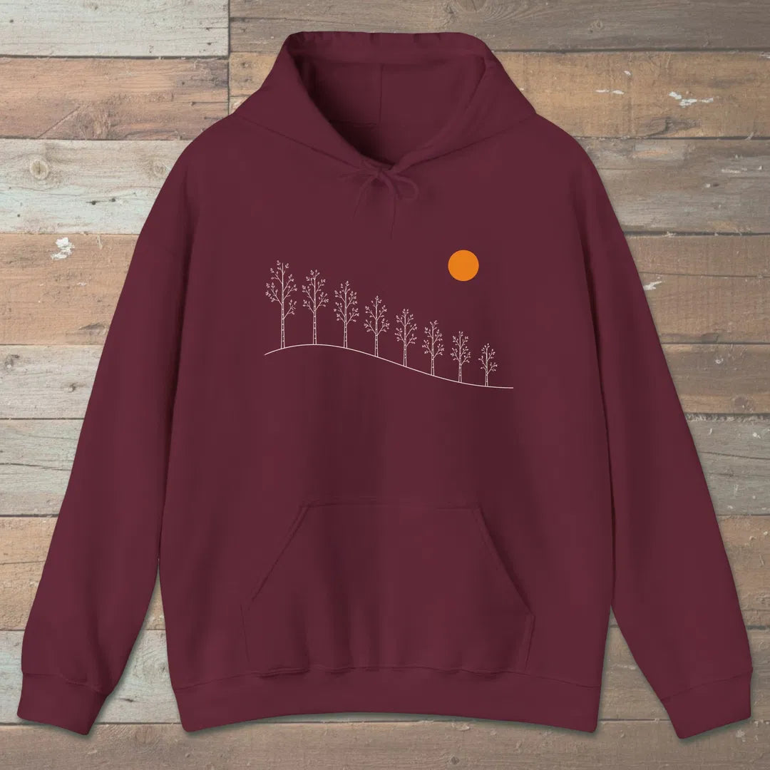 Gentle Hill Hoodie Maroon Outdoor Nature Tee