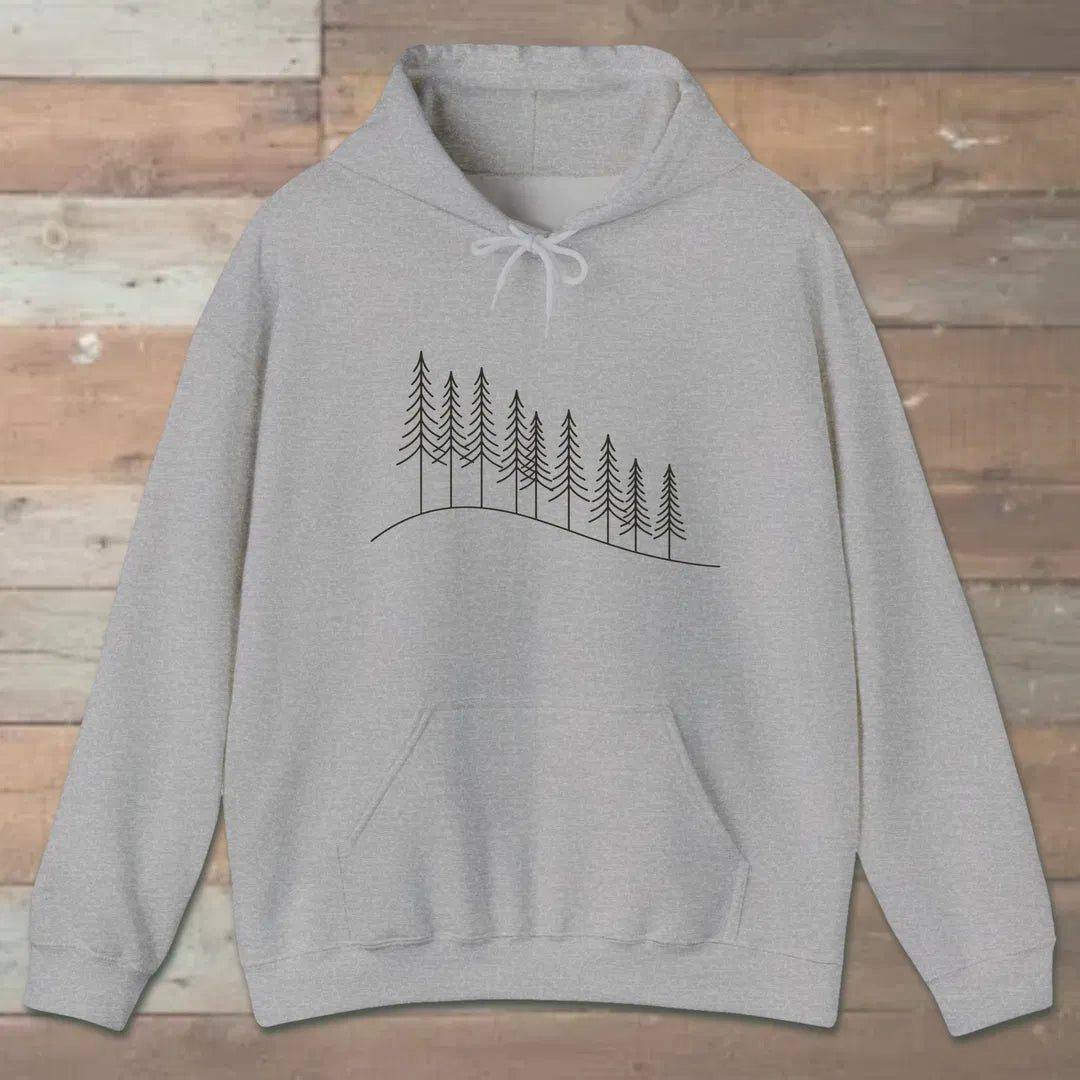 Treeline Descent Hoodie Sport Grey Outdoor Nature Tee
