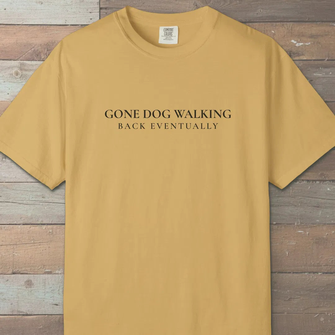 Gone Dog Walking T-Shirt Mustard Outdoor Nature Tee