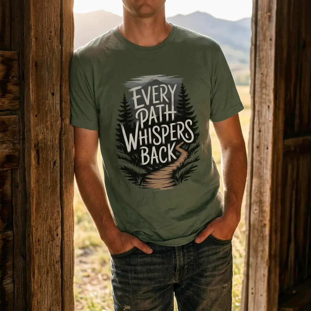 Every Path Whispers Back T-Shirt Outdoor Nature Tee